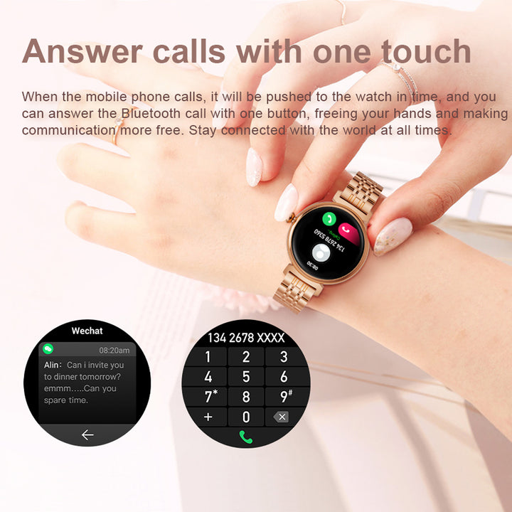 Premium Luxury Women's Smartwatch – Heart Rate, Blood Oxygen, Sleep Monitoring, Bluetooth Call, Diamond Bracelet, 1.32" HD Display, IP67 Waterproof, Fitness Tracker, Multi-Sport Modes