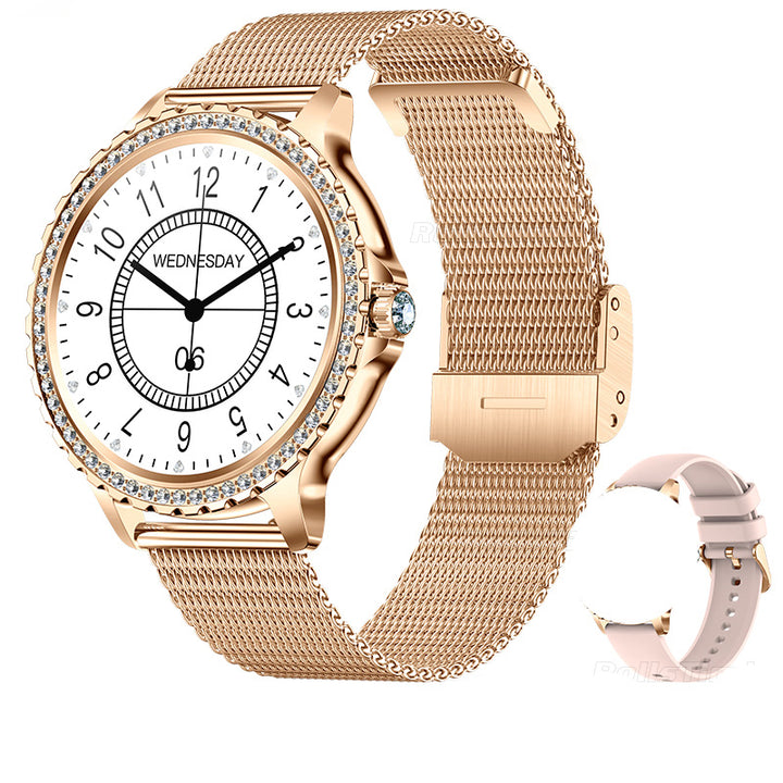 Premium Luxury Women's Smartwatch – Heart Rate, Blood Oxygen, Sleep Monitoring, Bluetooth Call, Diamond Bracelet, 1.32" HD Display, IP67 Waterproof, Fitness Tracker, Multi-Sport Modes
