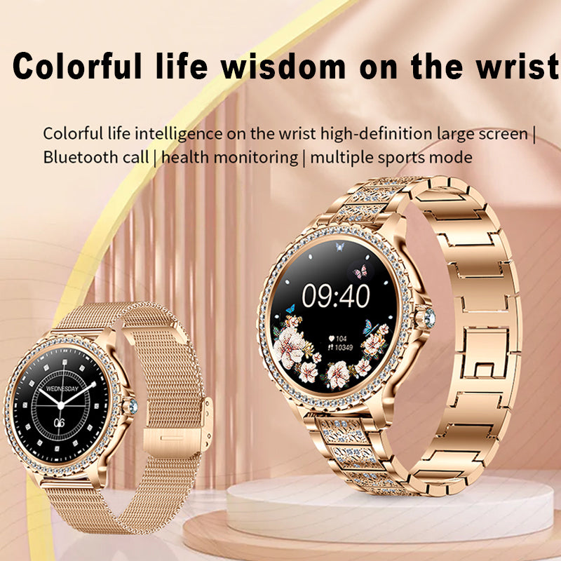 Premium Luxury Women's Smartwatch – Heart Rate, Blood Oxygen, Sleep Monitoring, Bluetooth Call, Diamond Bracelet, 1.32" HD Display, IP67 Waterproof, Fitness Tracker, Multi-Sport Modes