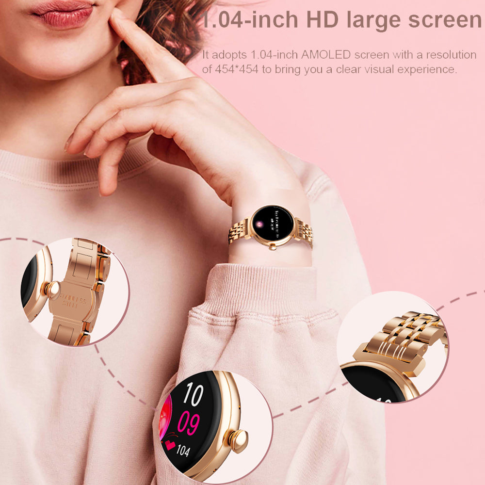 Premium Luxury Women's Smartwatch – Heart Rate, Blood Oxygen, Sleep Monitoring, Bluetooth Call, Diamond Bracelet, 1.32" HD Display, IP67 Waterproof, Fitness Tracker, Multi-Sport Modes