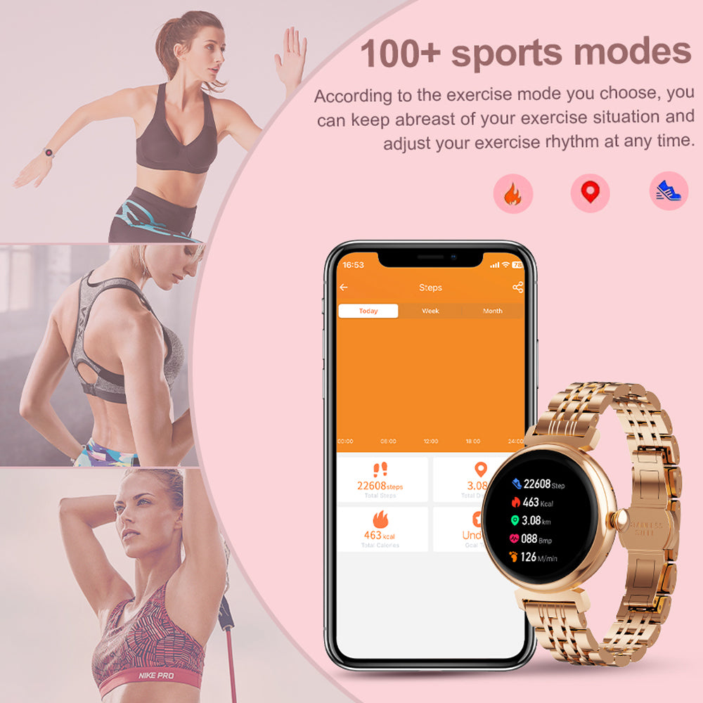 Premium Luxury Women's Smartwatch – Heart Rate, Blood Oxygen, Sleep Monitoring, Bluetooth Call, Diamond Bracelet, 1.32" HD Display, IP67 Waterproof, Fitness Tracker, Multi-Sport Modes