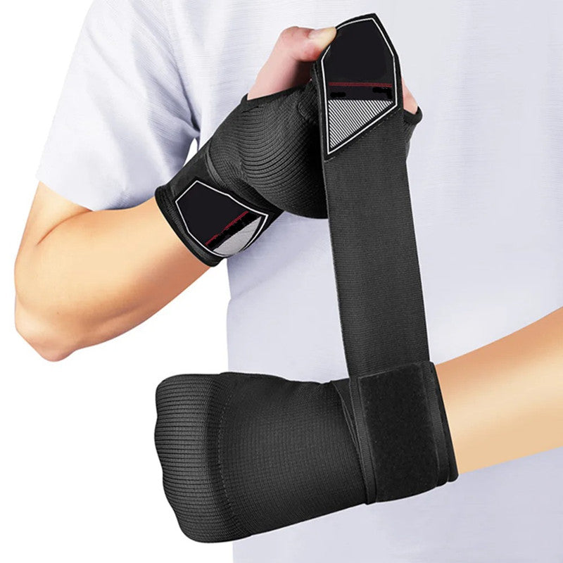 Premium MMA Half-Finger Boxing Gloves – Padded Foam Inner Gloves for Boxing, MMA, Muay Thai, Kickboxing, Taekwondo & Karate – Long Wrist Strap for Enhanced Support & Protection