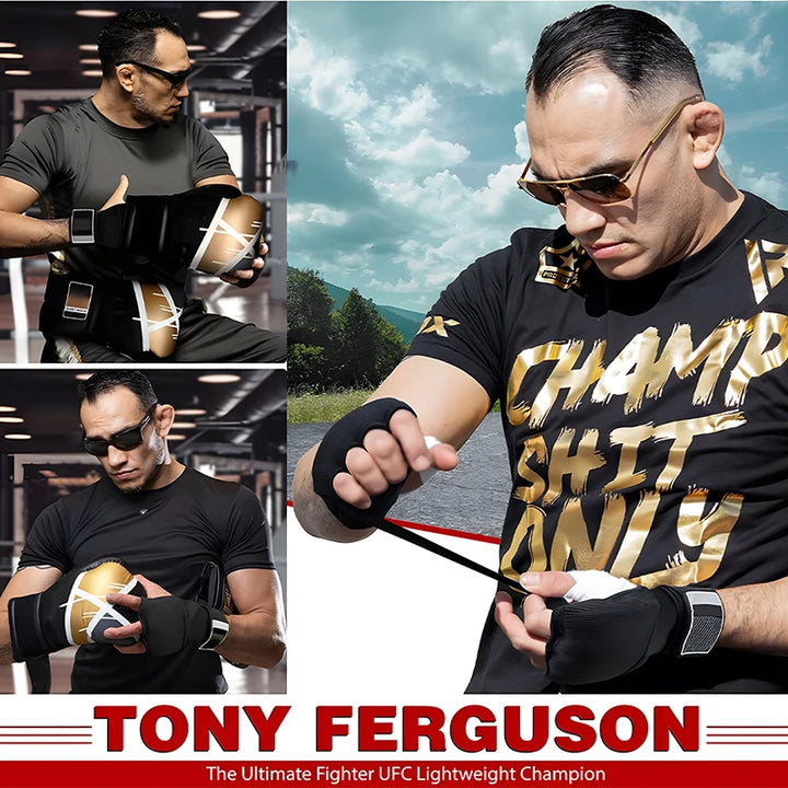 Premium MMA Half-Finger Boxing Gloves – Padded Foam Inner Gloves for Boxing, MMA, Muay Thai, Kickboxing, Taekwondo & Karate – Long Wrist Strap for Enhanced Support & Protection