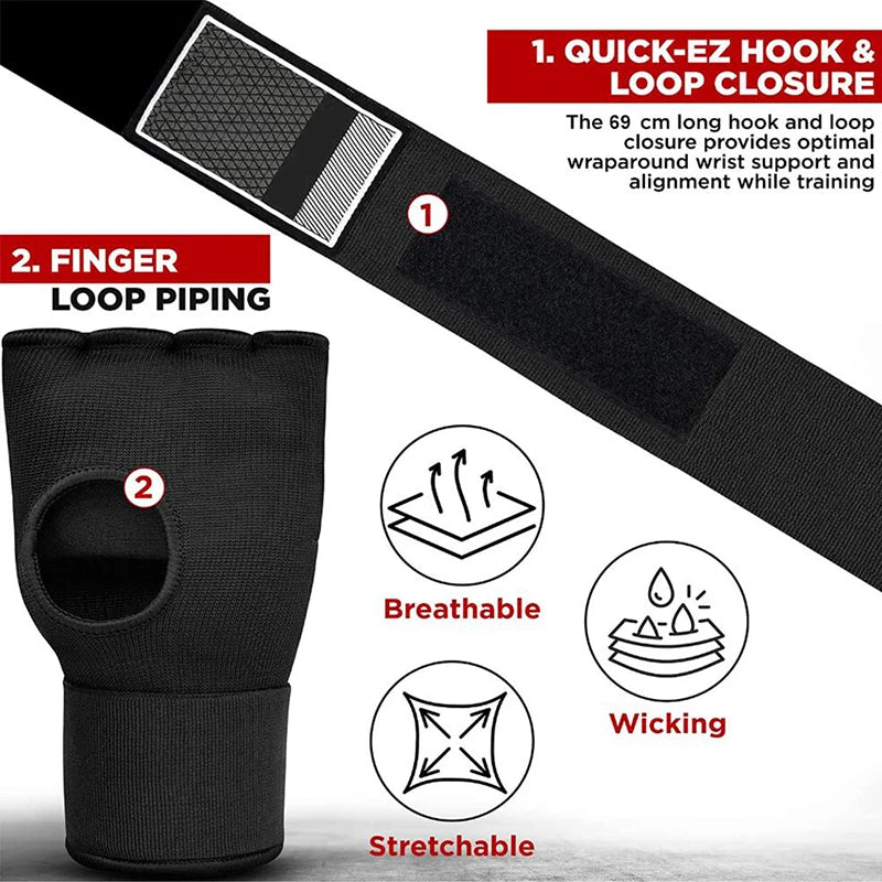 Premium MMA Half-Finger Boxing Gloves – Padded Foam Inner Gloves for Boxing, MMA, Muay Thai, Kickboxing, Taekwondo & Karate – Long Wrist Strap for Enhanced Support & Protection