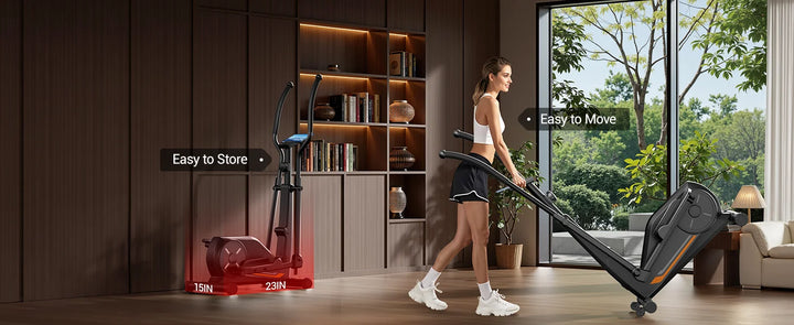 Premium Magnetic Elliptical Machine for Home – Quiet Elliptical Trainer with 8 Resistance Levels, 12" Stride and LCD Monitor