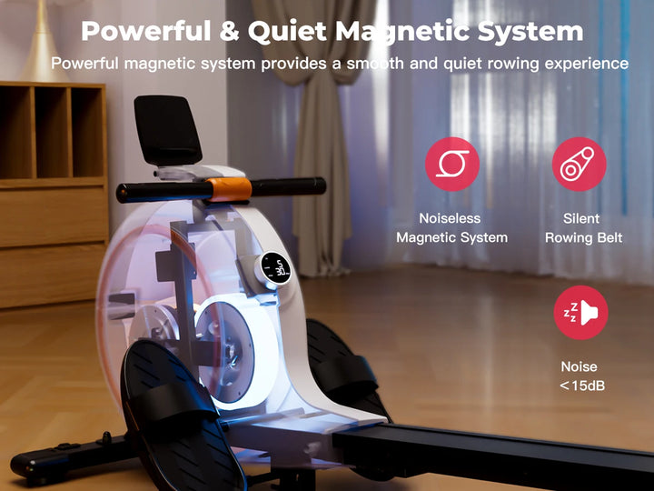 Premium Magnetic Rowing Machine for Home – 32 Level Adjustable Resistance Cardio Trainer with LED Monitor and Bluetooth