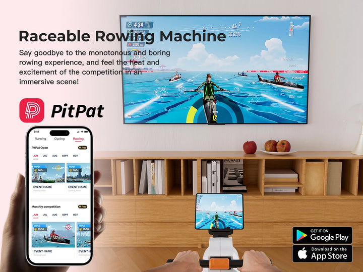 Premium Magnetic Rowing Machine for Home – 32 Level Adjustable Resistance Cardio Trainer with LED Monitor and Bluetooth