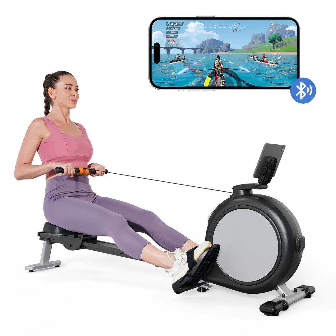 Premium Magnetic Rowing Machine for Home – 32 Level Adjustable Resistance Cardio Trainer with LED Monitor and Bluetooth
