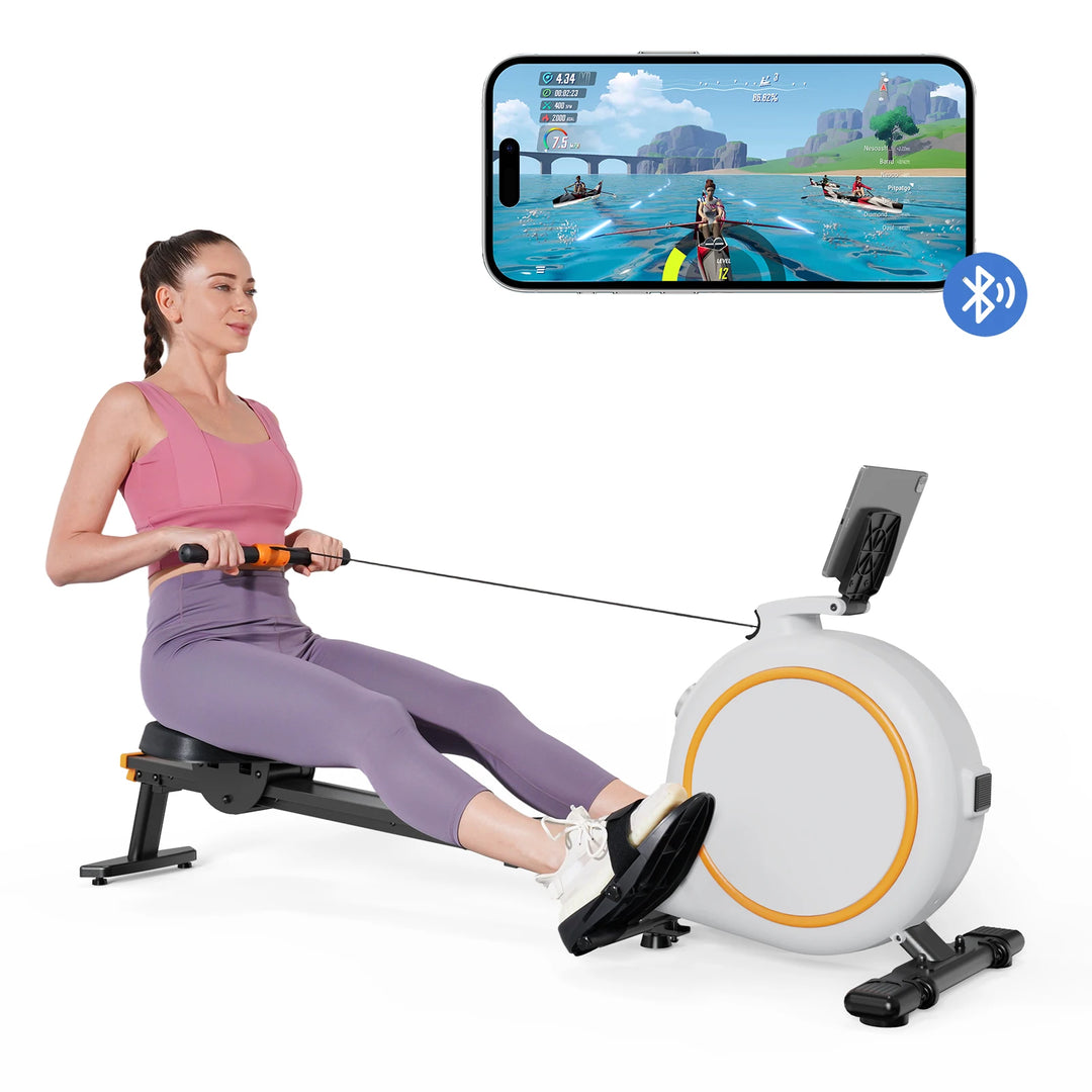 Premium Magnetic Rowing Machine for Home – 32 Level Adjustable Resistance Cardio Trainer with LED Monitor and Bluetooth