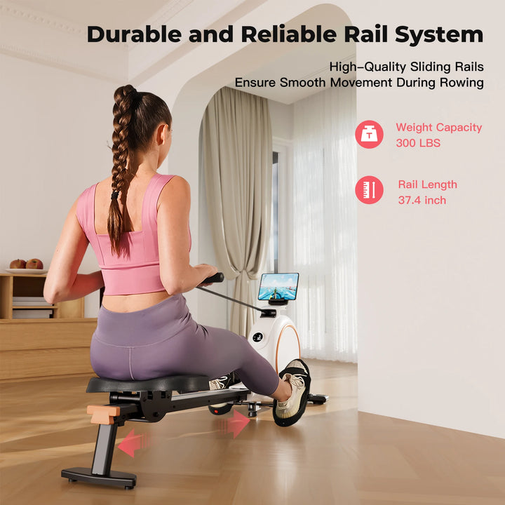 Premium Magnetic Rowing Machine for Home – 32 Level Adjustable Resistance Cardio Trainer with LED Monitor and Bluetooth