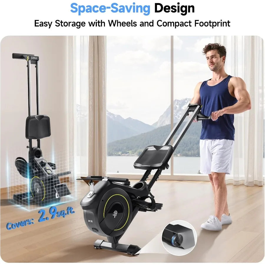 Premium Magnetic Rowing Machine for Home – 350 lb Capacity with 16 Level Silent Resistance and Full Body Cardio Training