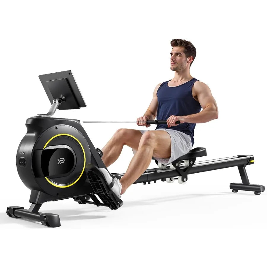 Premium Magnetic Rowing Machine for Home – 350 lb Capacity with 16 Level Silent Resistance and Full Body Cardio Training