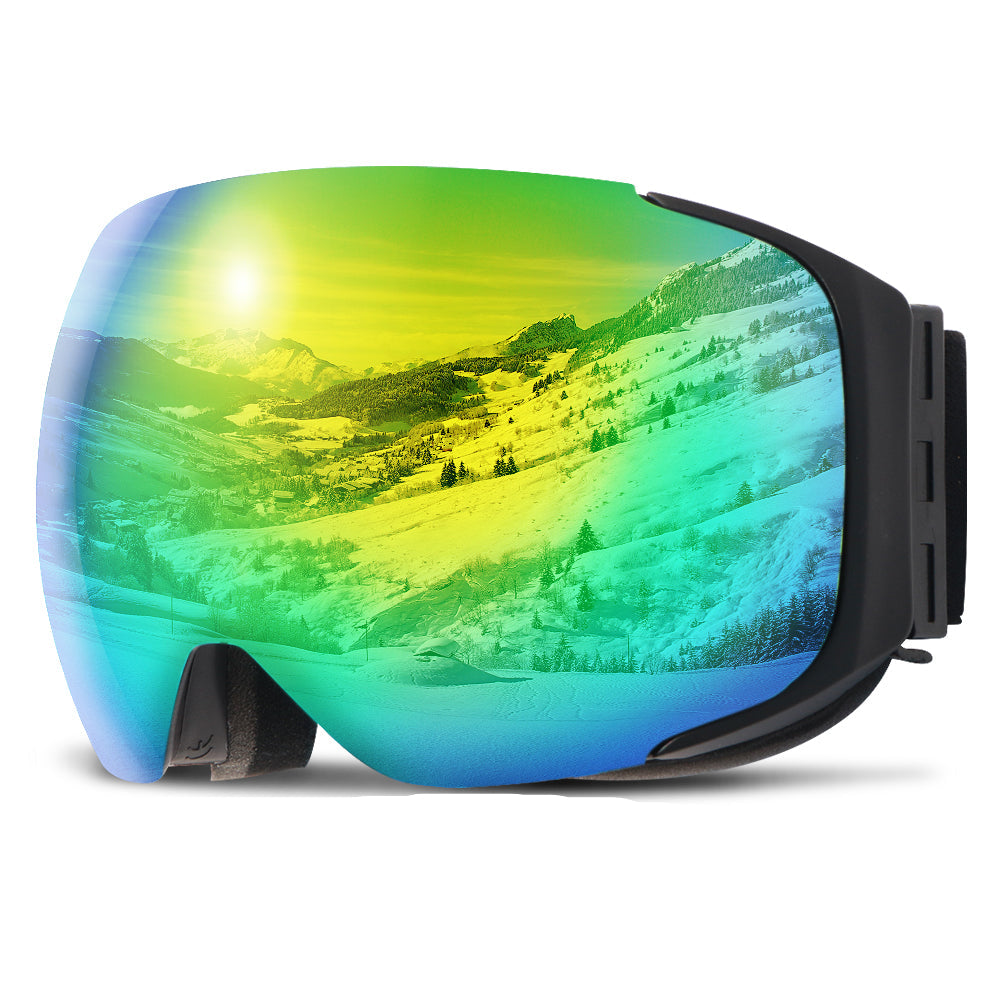 Premium Magnetic Ski Goggles – Quick-Change Lens, UV400 Protection, Anti-Fog, Explosion-Proof, Snowboard Ski Glasses for Men & Women, Includes Case and Yellow Lens