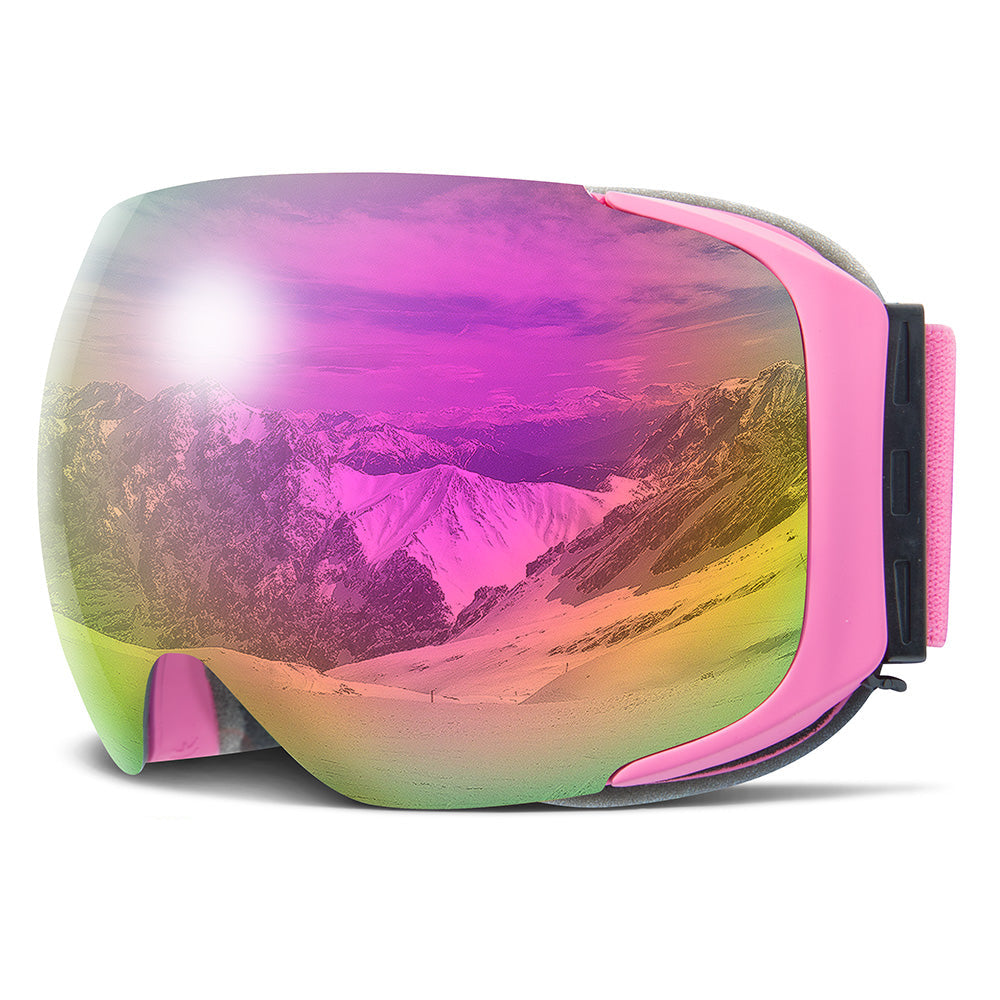 Premium Magnetic Ski Goggles – Quick-Change Lens, UV400 Protection, Anti-Fog, Explosion-Proof, Snowboard Ski Glasses for Men & Women, Includes Case and Yellow Lens