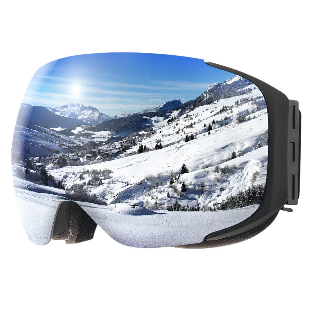Premium Magnetic Ski Goggles – Quick-Change Lens, UV400 Protection, Anti-Fog, Explosion-Proof, Snowboard Ski Glasses for Men & Women, Includes Case and Yellow Lens