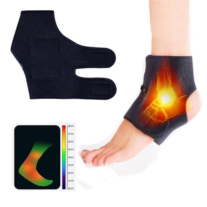 Premium Magnetic Therapy Ankle Brace with Tourmaline, Self-Heating Far Infrared Support, Adjustable Compression, Foot Massager for Pain Relief, Foot Health Care (1 Pair)