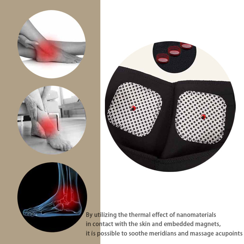 Premium Magnetic Therapy Ankle Brace with Tourmaline, Self-Heating Far Infrared Support, Adjustable Compression, Foot Massager for Pain Relief, Foot Health Care (1 Pair)