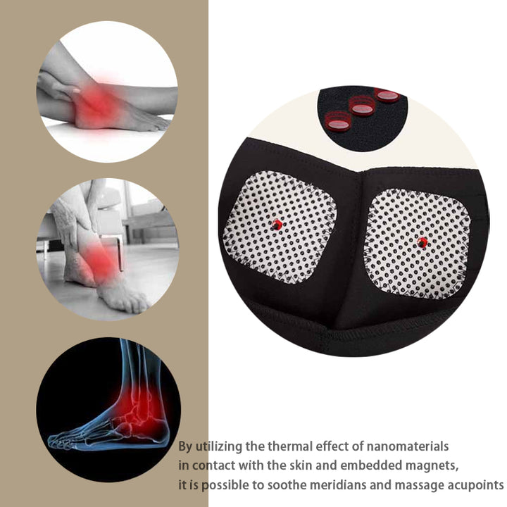 Premium Magnetic Therapy Ankle Brace with Tourmaline, Self-Heating Far Infrared Support, Adjustable Compression, Foot Massager for Pain Relief, Foot Health Care (1 Pair)