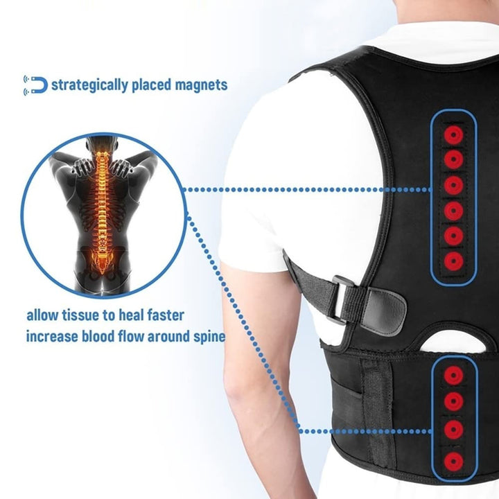 Premium Magnetic Therapy Posture Corrector for Scoliosis and Lumbar Support - Pain Relief Back Brace for Men and Women, Orthopedic Spine Alignment Belt