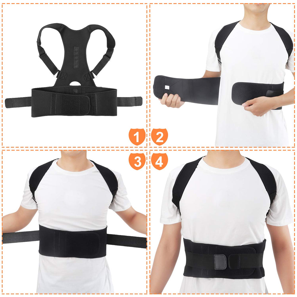 Premium Magnetic Therapy Posture Corrector for Scoliosis and Lumbar Support - Pain Relief Back Brace for Men and Women, Orthopedic Spine Alignment Belt