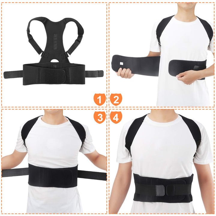 Premium Magnetic Therapy Posture Corrector for Scoliosis and Lumbar Support - Pain Relief Back Brace for Men and Women, Orthopedic Spine Alignment Belt