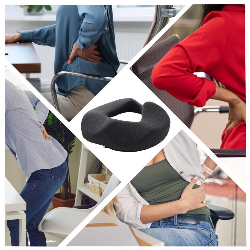 Premium Memory Foam Donut Seat Cushion – Tailbone, Hemorrhoid, Sciatica, and Bed Sore Relief for Office, Travel, or Home Use – Ergonomic Pain Relief Pillow for Sitting Comfort and Support