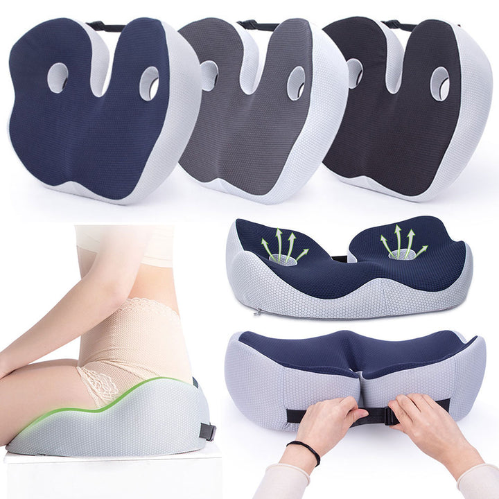 Premium Memory Foam Sit Bone Relief Cushion – Ergonomic Washable Seat Cushion for Pressure Relief, Breathable Comfort, Long Sitting for Office Workers and Drivers