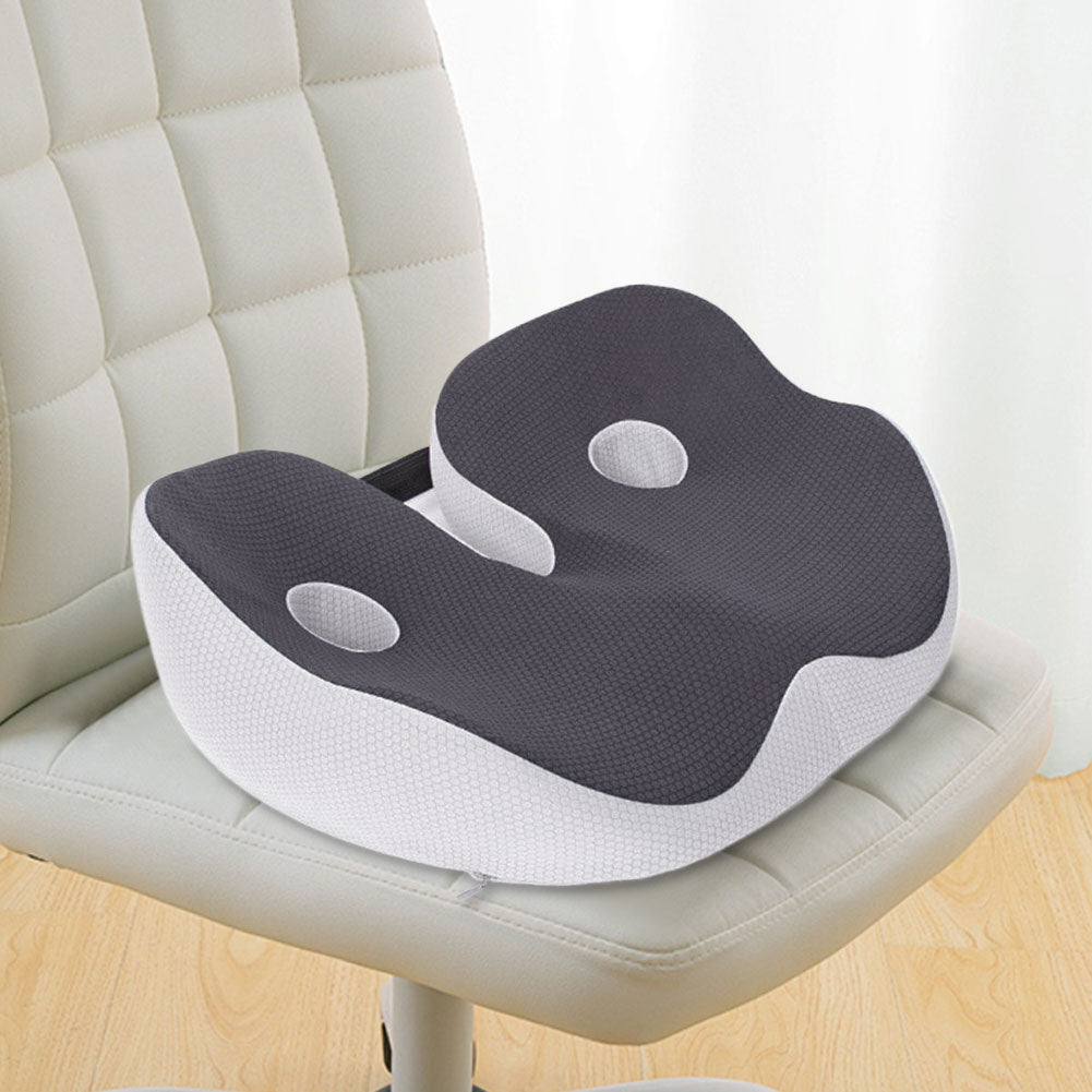 Premium Memory Foam Sit Bone Relief Cushion – Ergonomic Washable Seat Cushion for Pressure Relief, Breathable Comfort, Long Sitting for Office Workers and Drivers