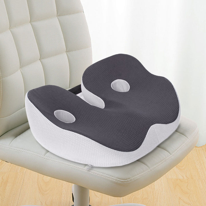 Premium Memory Foam Sit Bone Relief Cushion – Ergonomic Washable Seat Cushion for Pressure Relief, Breathable Comfort, Long Sitting for Office Workers and Drivers