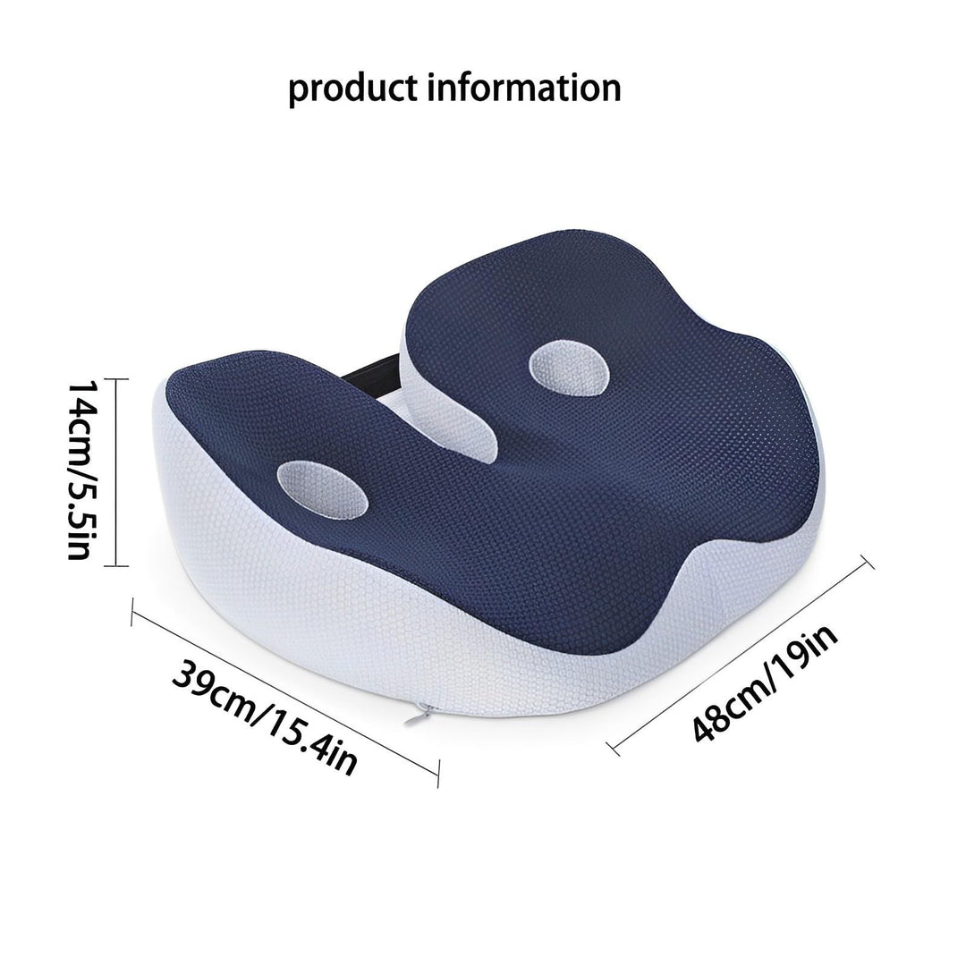 Premium Memory Foam Sit Bone Relief Cushion – Ergonomic Washable Seat Cushion for Pressure Relief, Breathable Comfort, Long Sitting for Office Workers and Drivers