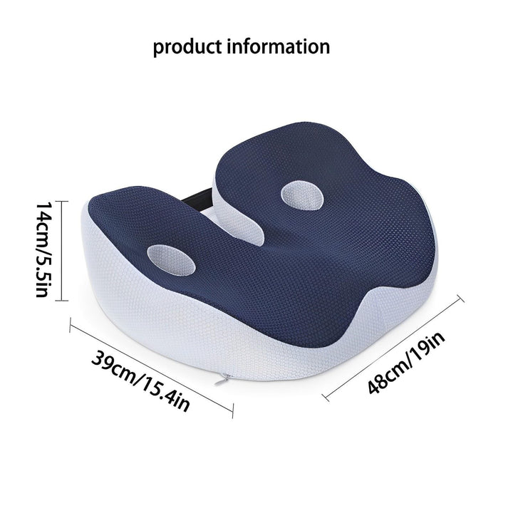 Premium Memory Foam Sit Bone Relief Cushion – Ergonomic Washable Seat Cushion for Pressure Relief, Breathable Comfort, Long Sitting for Office Workers and Drivers