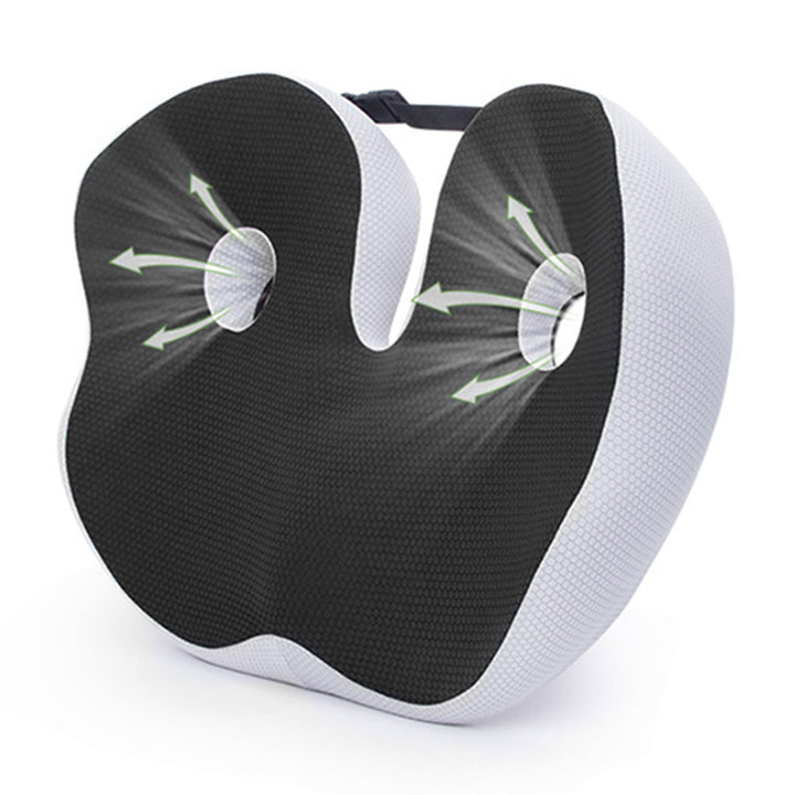 Premium Memory Foam Sit Bone Relief Cushion – Ergonomic Washable Seat Cushion for Pressure Relief, Breathable Comfort, Long Sitting for Office Workers and Drivers
