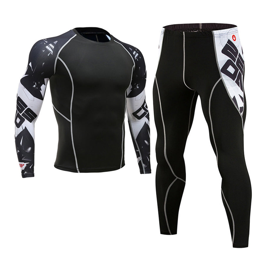 Premium Men’s Compression Sportswear Set – Gym Tights & Rashguard, Workout & Running Tracksuit, Training Clothes for Jogging