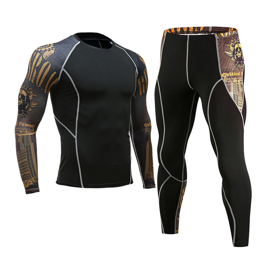 Premium Men’s Compression Sportswear Set – Gym Tights & Rashguard, Workout & Running Tracksuit, Training Clothes for Jogging