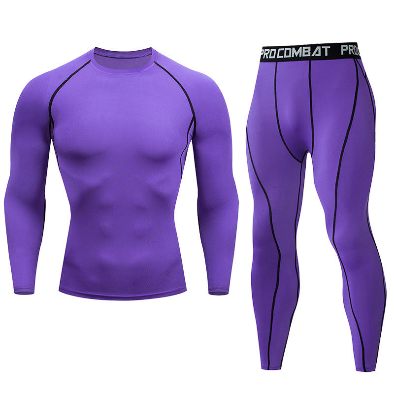 Premium Men’s Compression Sportswear Set – Quick-Dry Gym Suit, Yoga & Fitness Tracksuit, 2-Piece Workout Outfit with T-Shirt and Leggings
