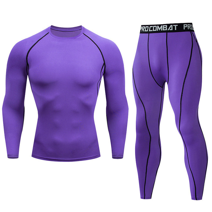 Premium Men’s Compression Sportswear Set – Quick-Dry Gym Suit, Yoga & Fitness Tracksuit, 2-Piece Workout Outfit with T-Shirt and Leggings