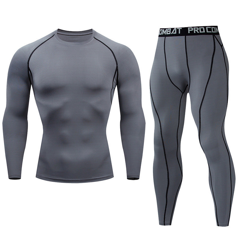 Premium Men’s Compression Sportswear Set – Quick-Dry Gym Suit, Yoga & Fitness Tracksuit, 2-Piece Workout Outfit with T-Shirt and Leggings