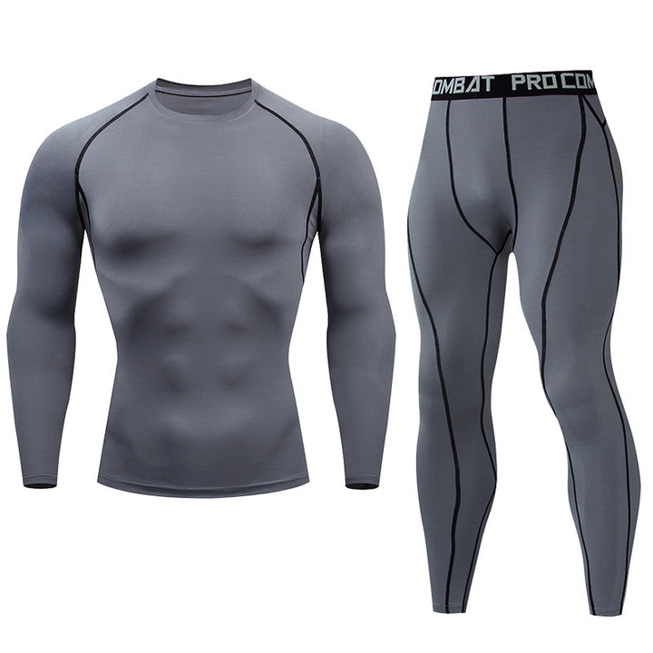 Premium Men’s Compression Sportswear Set – Quick-Dry Gym Suit, Yoga & Fitness Tracksuit, 2-Piece Workout Outfit with T-Shirt and Leggings