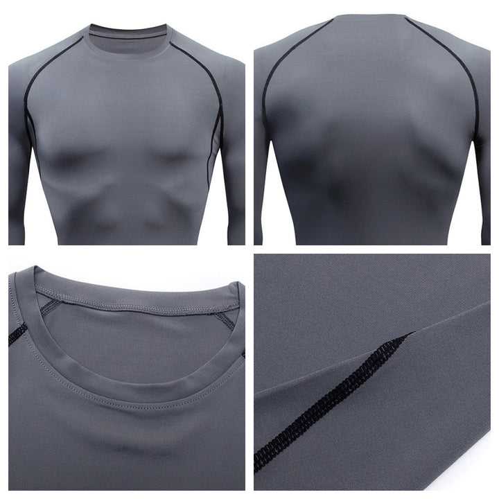 Premium Men’s Compression Sportswear Set – Quick-Dry Gym Suit, Yoga & Fitness Tracksuit, 2-Piece Workout Outfit with T-Shirt and Leggings