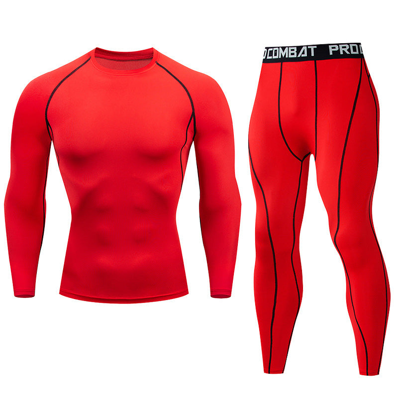 Premium Men’s Compression Sportswear Set – Quick-Dry Gym Suit, Yoga & Fitness Tracksuit, 2-Piece Workout Outfit with T-Shirt and Leggings