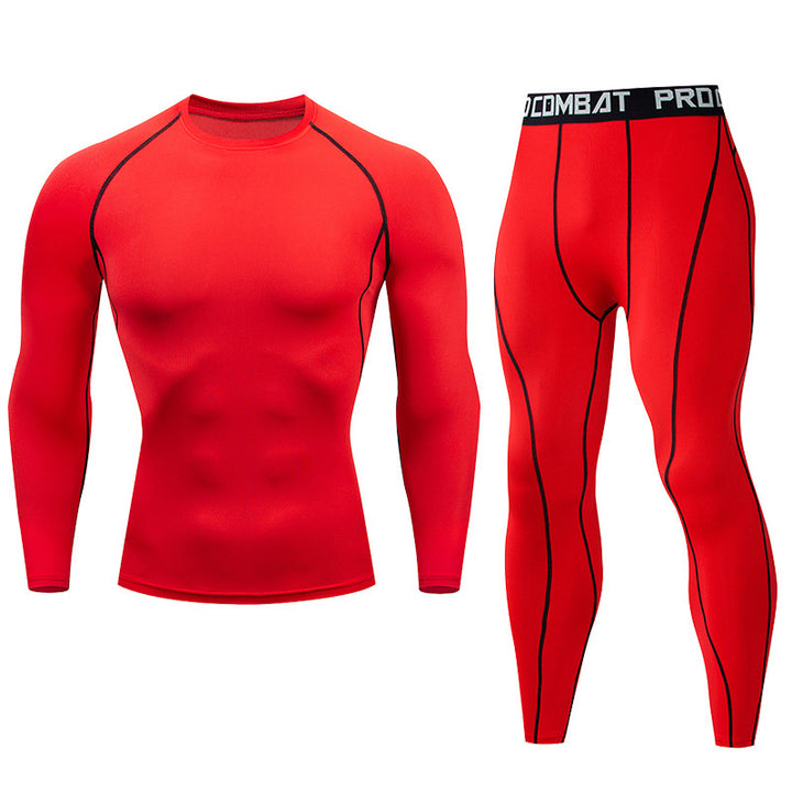 Premium Men’s Compression Sportswear Set – Quick-Dry Gym Suit, Yoga & Fitness Tracksuit, 2-Piece Workout Outfit with T-Shirt and Leggings