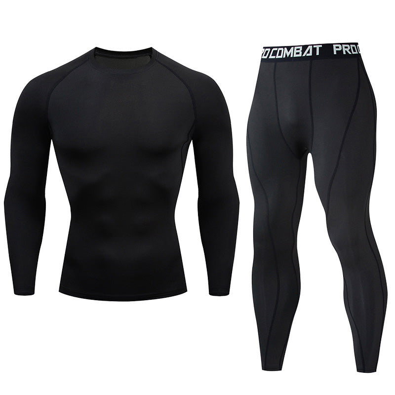 Premium Men’s Compression Sportswear Set – Quick-Dry Gym Suit, Yoga & Fitness Tracksuit, 2-Piece Workout Outfit with T-Shirt and Leggings