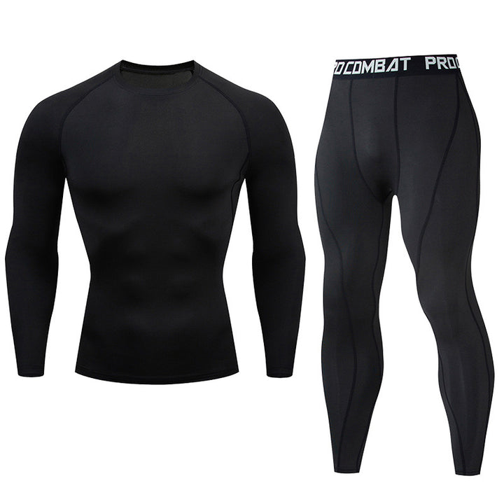 Premium Men’s Compression Sportswear Set – Quick-Dry Gym Suit, Yoga & Fitness Tracksuit, 2-Piece Workout Outfit with T-Shirt and Leggings