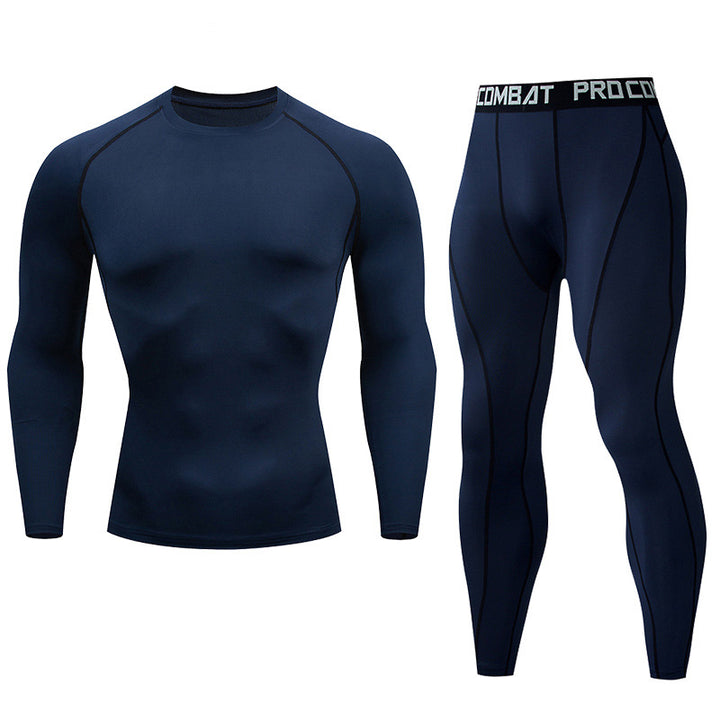 Premium Men’s Compression Sportswear Set – Quick-Dry Gym Suit, Yoga & Fitness Tracksuit, 2-Piece Workout Outfit with T-Shirt and Leggings