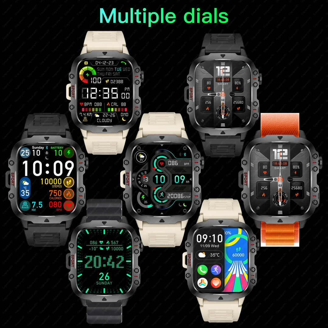 Premium Men's Smartwatch – Full Circle Touch, Bluetooth Call, IP67 Waterproof, Fitness & Health Tracking, 1.3" HD Screen, Multi-Sport Modes