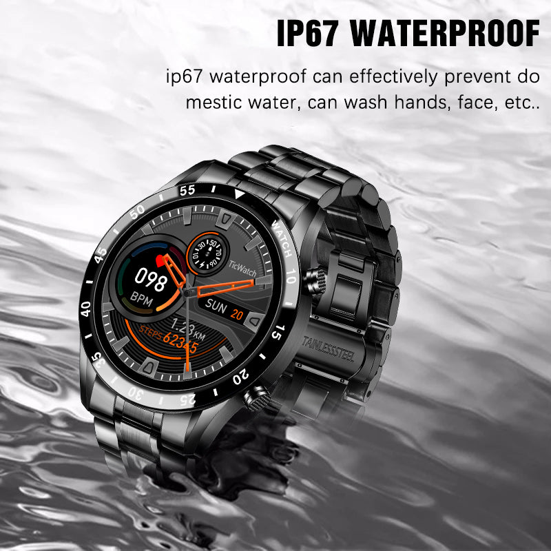 Premium Men's Smartwatch – Full Circle Touch, Bluetooth Call, IP67 Waterproof, Fitness & Health Tracking, 1.3" HD Screen, Multi-Sport Modes