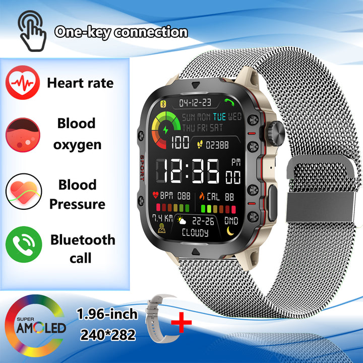 Premium Men's Smartwatch – Full Circle Touch, Bluetooth Call, IP67 Waterproof, Fitness & Health Tracking, 1.3" HD Screen, Multi-Sport Modes