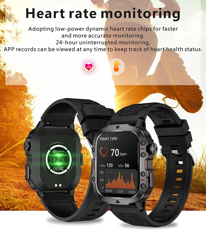 Premium Men's Smartwatch – Full Circle Touch, Bluetooth Call, IP67 Waterproof, Fitness & Health Tracking, 1.3" HD Screen, Multi-Sport Modes