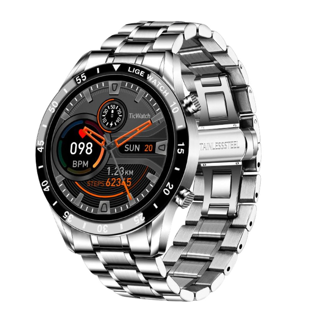 Premium Men's Smartwatch – Full Circle Touch, Bluetooth Call, IP67 Waterproof, Fitness & Health Tracking, 1.3" HD Screen, Multi-Sport Modes