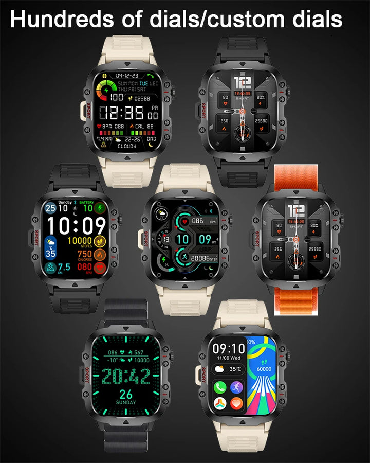Premium Men's Smartwatch – Full Circle Touch, Bluetooth Call, IP67 Waterproof, Fitness & Health Tracking, 1.3" HD Screen, Multi-Sport Modes